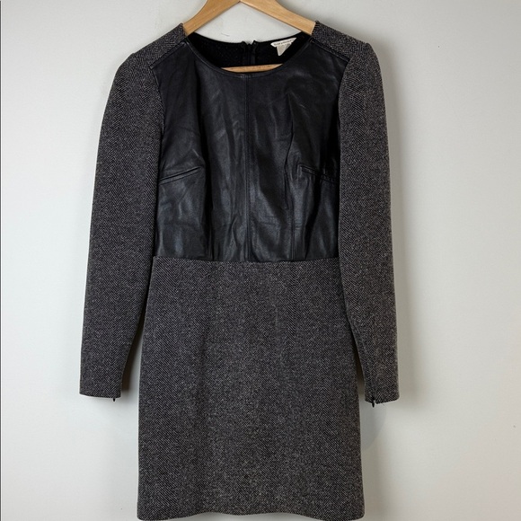 Club Monaco Dayna Herringbone Black Textured Dress - Picture 2 of 9